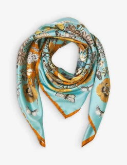 A Graphic-print Silk-twill Scarf