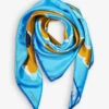 Abstract Floral-print Silk-twill Scarf