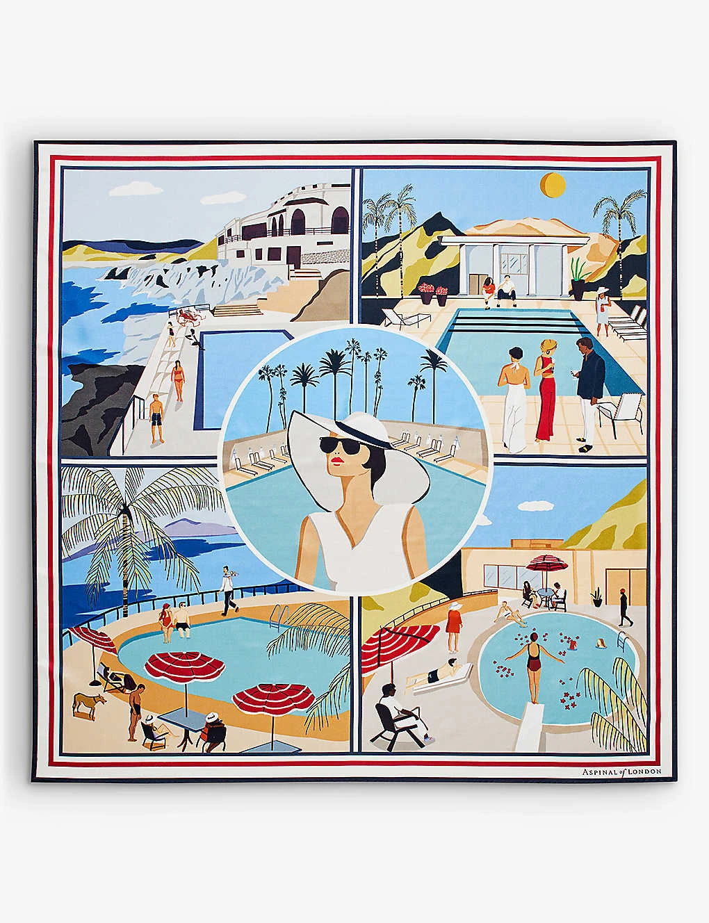 Pool Side Graphic-print Silk-twill Scarf 3 Pool Side Graphic-print Silk-twill Scarf - Image 3