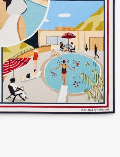 Pool Side Graphic-print Silk-twill Scarf 7 Pool Side Graphic-print Silk-twill Scarf -Kurtgeiger Store R04158368 POOLBLUE ALT03