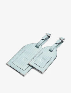 Logo-print Grained-leather Luggage Tags Set Of Two 5 Logo-print Grained-leather Luggage Tags Set Of Two -Kurtgeiger Store R04158377 POOLBLUE ALT02