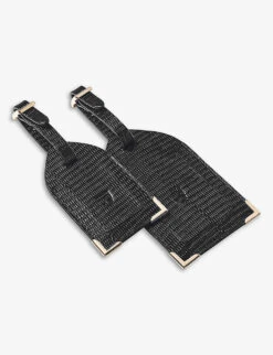 Logo-print Leather Luggage Tags Set Of Two -Kurtgeiger Store R04158379 BLACK ALT02