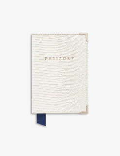 Logo-print Croc-embossed Leather Passport Cover