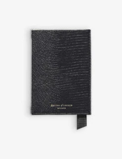 Logo-print Croc-embossed Leather Passport Cover 5 Logo-print Croc-embossed Leather Passport Cover -Kurtgeiger Store R04158382 BLACK ALT02