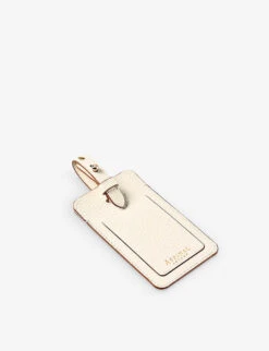 Logo-print Grained-leather Luggage Tag -Kurtgeiger Store R04158389 IVORY ALT02