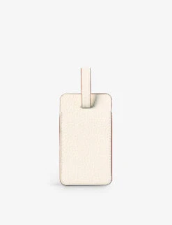 Logo-print Grained-leather Luggage Tag