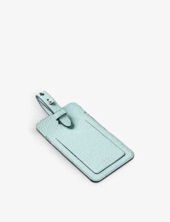 Logo-print Grained-leather Luggage Tag