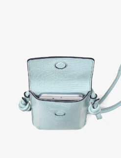 Ella Logo-print Grained-leather Cross-body Phone Case -Kurtgeiger Store R04158395 POOLBLUE ALT04