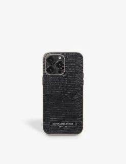 Logo-print IPhone 14 Pro Max Grained-leather Phone Case