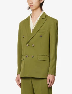 Mark Rothko Double-breasted Relaxed-fit Stretch Woven-blend Blazer -Kurtgeiger Store R04162393 GREEN ALT02
