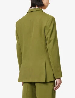 Mark Rothko Double-breasted Relaxed-fit Stretch Woven-blend Blazer -Kurtgeiger Store R04162393 GREEN ALT03