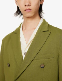 Mark Rothko Double-breasted Relaxed-fit Stretch Woven-blend Blazer -Kurtgeiger Store R04162393 GREEN ALT05