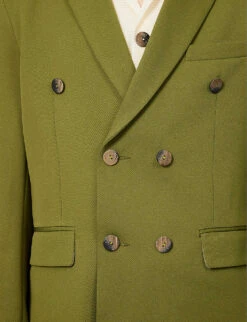 Mark Rothko Double-breasted Relaxed-fit Stretch Woven-blend Blazer -Kurtgeiger Store R04162393 GREEN ALT06