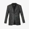 Patterned Single-breasted Notched-lapel Woven Blazer