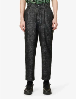 Patterned Straight-leg Regular-fit Woven Trousers -Kurtgeiger Store R04162395 BLACK ALT02