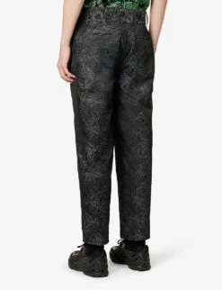 Patterned Straight-leg Regular-fit Woven Trousers -Kurtgeiger Store R04162395 BLACK ALT03