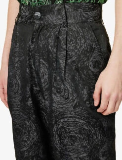 Patterned Straight-leg Regular-fit Woven Trousers -Kurtgeiger Store R04162395 BLACK ALT04