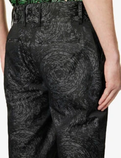 Patterned Straight-leg Regular-fit Woven Trousers -Kurtgeiger Store R04162395 BLACK ALT05