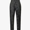 Patterned Straight-leg Regular-fit Woven Trousers
