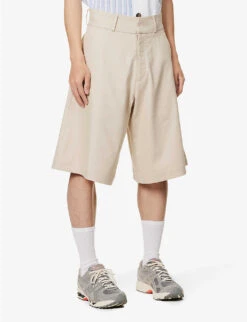 Culottes Pique-textured Cotton-blend Shorts -Kurtgeiger Store R04162399 OATMEAL ALT02