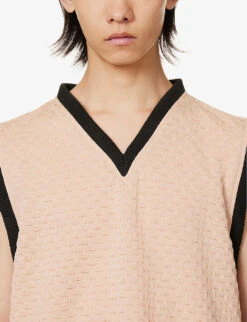 Freedom V-neck Relaxed-fit Woven Vest -Kurtgeiger Store R04162404 CORALCLOUD ALT04