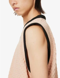 Freedom V-neck Relaxed-fit Woven Vest -Kurtgeiger Store R04162404 CORALCLOUD ALT05