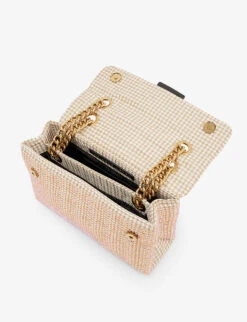 Kurt Geiger London Kensington Crystal-embellished Woven Cross-body Bag 7 Kurt Geiger London Kensington Crystal-embellished Woven Cross-body Bag -Kurtgeiger Store R04185497 BEIGECOMB ALT03