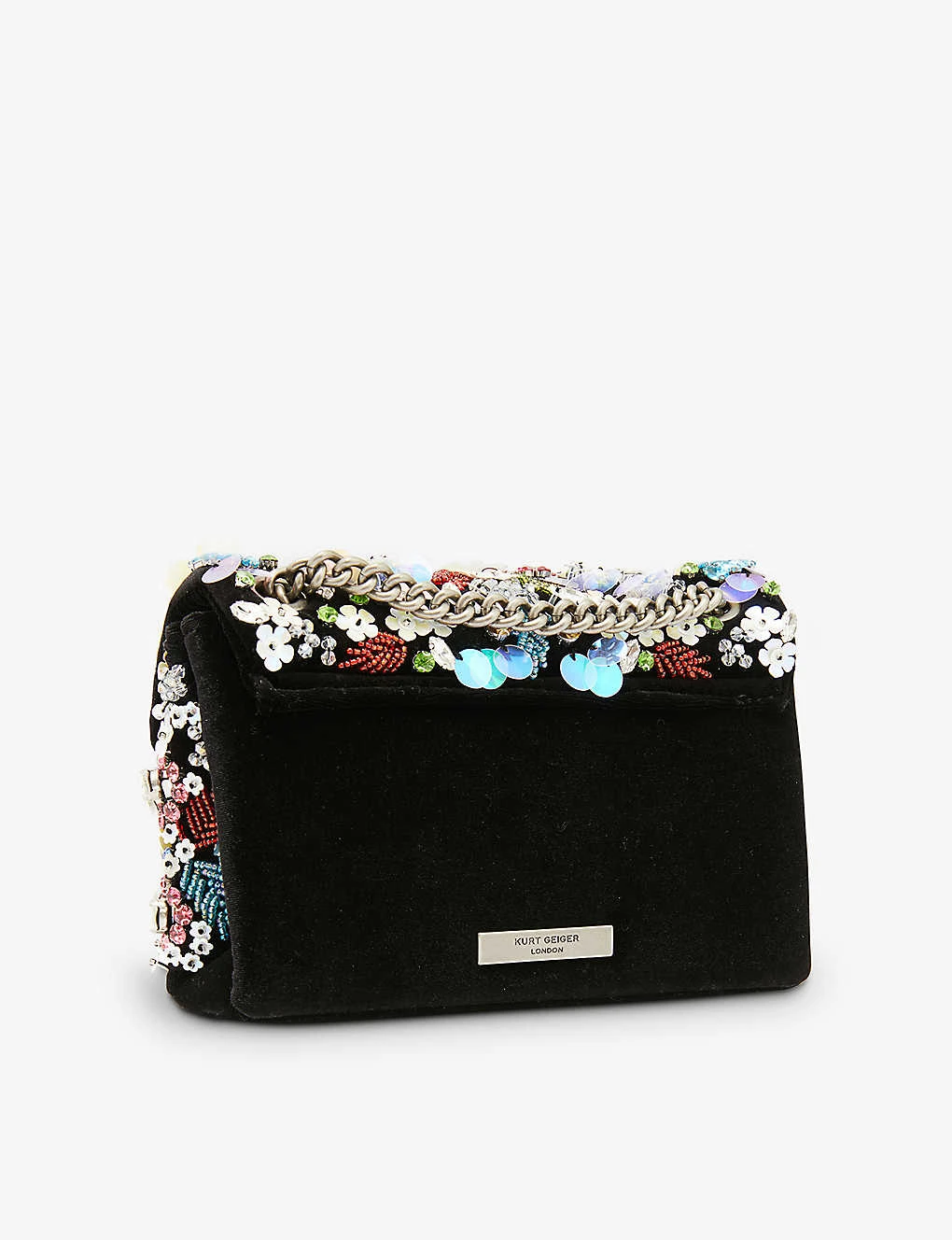 Kurt Geiger London Kensington Mini Velour Cross-body Bag 3 Kurt Geiger London Kensington Mini Velour Cross-body Bag - Image 3