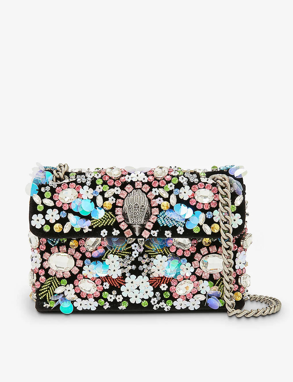 Kurt Geiger London Kensington Mini Velour Cross-body Bag 1 Kurt Geiger London Kensington Mini Velour Cross-body Bag