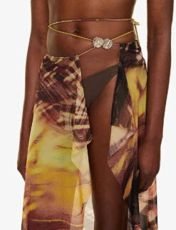 Jaded London Aphrodite Abstract-print Stretch-woven Midi Skirt -Kurtgeiger Store R04197634 PRINT ALT04