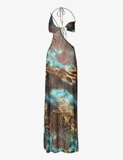 Jaded London Oceana Graphic-print Stretch-mesh Maxi Dress
