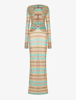 Jaded London Allure Striped Woven-blend Maxi Dress