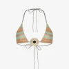Jaded London Disc-embellished Zigzag Knitted Bikini Top