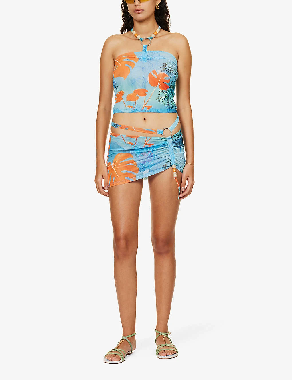 Jaded London Halterneck Bead-embellished Stretch-mesh Top 2 Jaded London Halterneck Bead-embellished Stretch-mesh Top - Image 2