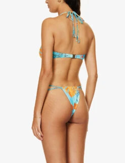 Jaded London Graphic-pattern Recycled-polyester-blend Bikini Top -Kurtgeiger Store R04197647 MONSTERAPRINT ALT02