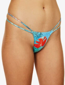 Jaded London Graphic-pattern Recycled-polyester-blend Bikini Bottoms -Kurtgeiger Store R04197648 MONSTERAPRINT ALT02