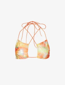 Jaded London Abstract Gradient-pattern Halterneck Bikini Top