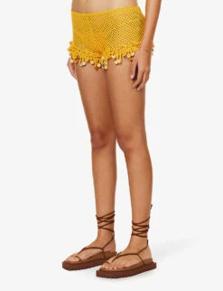 Jaded London Bead-embellished Crochet Cotton-blend Shorts -Kurtgeiger Store R04197657 TANCROCHET ALT02