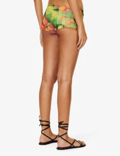 Jaded London Citrus Burst Pleated Stretch-mesh Mini Skirt -Kurtgeiger Store R04197666 VINTAGEPOSTCARDPRINT ALT03