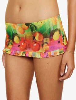 Jaded London Citrus Burst Pleated Stretch-mesh Mini Skirt -Kurtgeiger Store R04197666 VINTAGEPOSTCARDPRINT ALT04