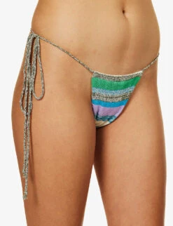 Jaded London Dift Striped Knitted Bikini Bottoms -Kurtgeiger Store R04197670 KNITTEDSTRPE ALT02
