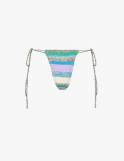 Jaded London Dift Striped Knitted Bikini Bottoms