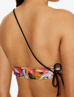 Jaded London Tropical Haze Asymmetric Bikini Top -Kurtgeiger Store R04197672 ABSTRACTFLORALPRINT ALT03