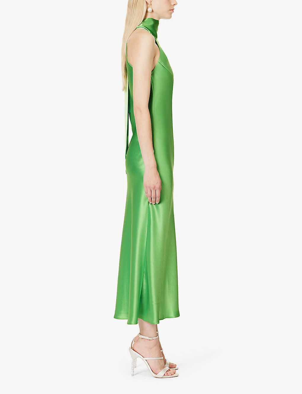 Sienna Halterneck Satin Midi Dress 3 Sienna Halterneck Satin Midi Dress - Image 3