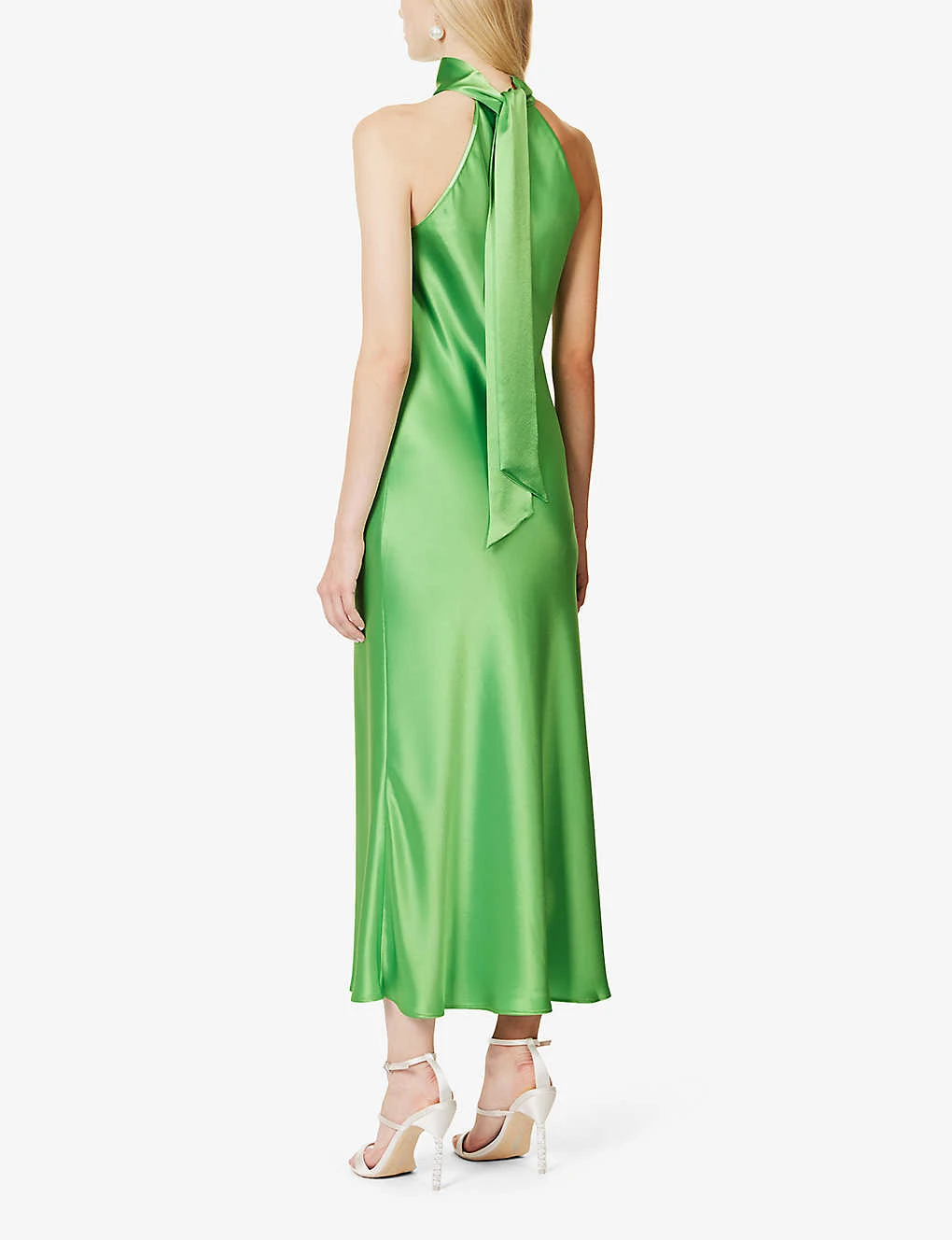 Sienna Halterneck Satin Midi Dress 4 Sienna Halterneck Satin Midi Dress - Image 4