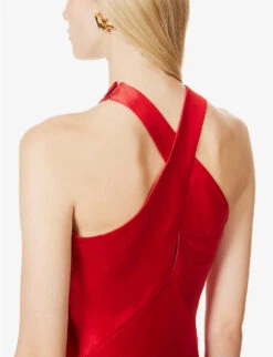 Evelyn Cross-strap Satin Maxi Dress -Kurtgeiger Store R04203286 CARDINALRED ALT05