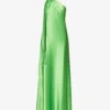 Ushuaia Asymmetric-hem Satin Maxi Dress